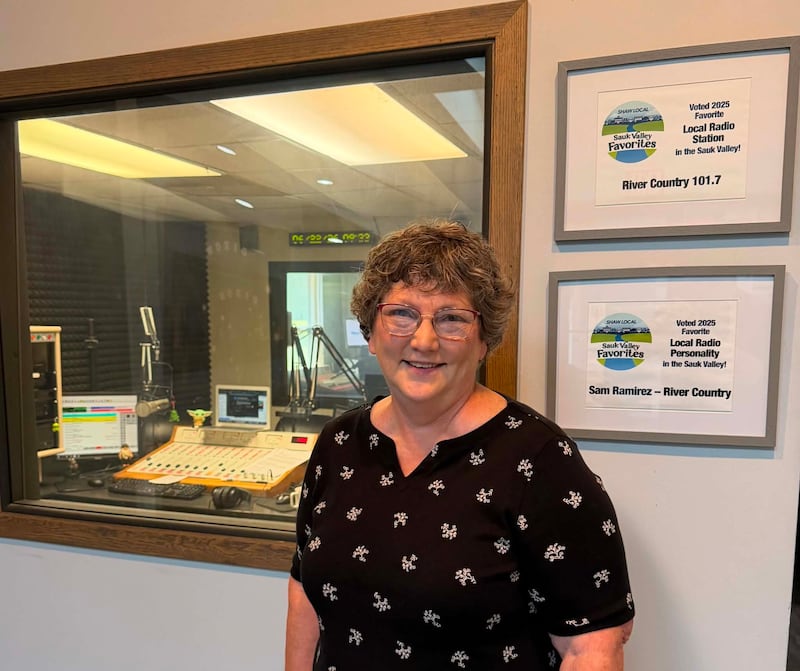 Dixon Stage Left's Karen Kaufman poses for a picture at the WIXN studios after her Talk Line appearance on June 22, 2026.