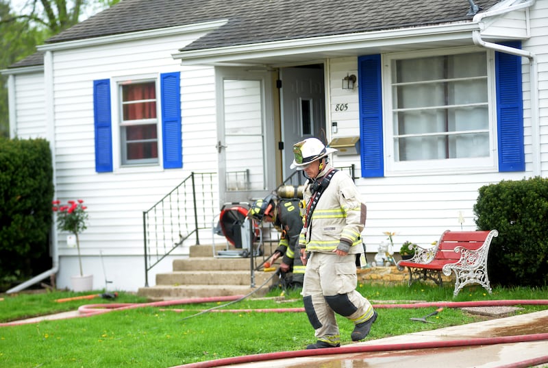 Oregon Fire Chief Michael Knoup was one of the firefighters who repsonded to a fire at a home at 805 S. 8th St., in Oregon on Thursday, May 1, 2025.