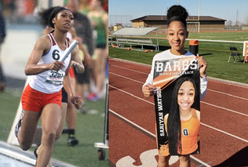 (From left): Heaven Williams and Sariyah Watson, of DeKalb, were killed while driving together in a crash after the car they were driving was struck by a second vehicle going the wrong way on Interstate 88 near Aurora on May 10, 2026. The women grew up together and graduated from DeKalb High School in 2023. (Right photo provided by GoFundMe)