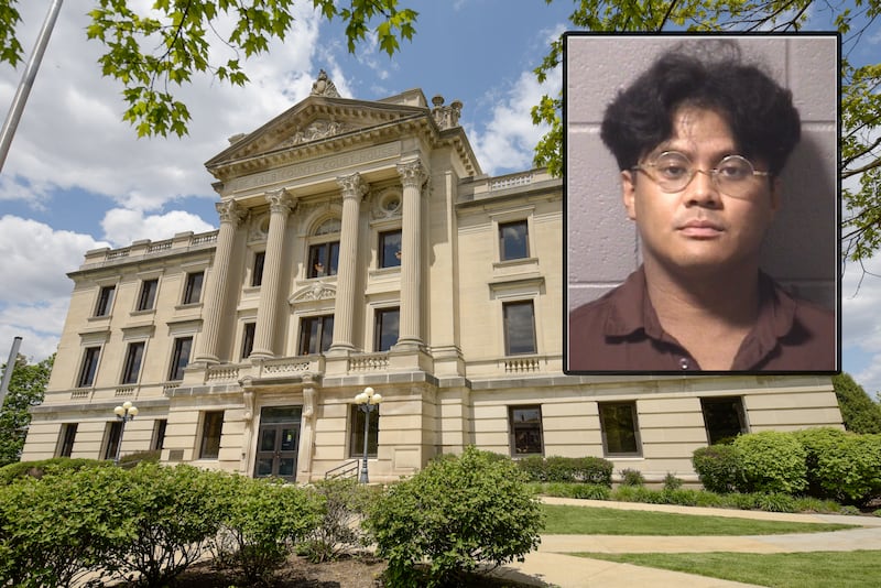 Jonathan Rivera, 24, of Dixon has been charged with two counts of sharing child sexual abuse material, Class X felonies, on Aug. 5 from a DeKalb address, according to records filed in DeKalb County Court on Nov. 4. (Inset photo provided by DeKalb County Jail)