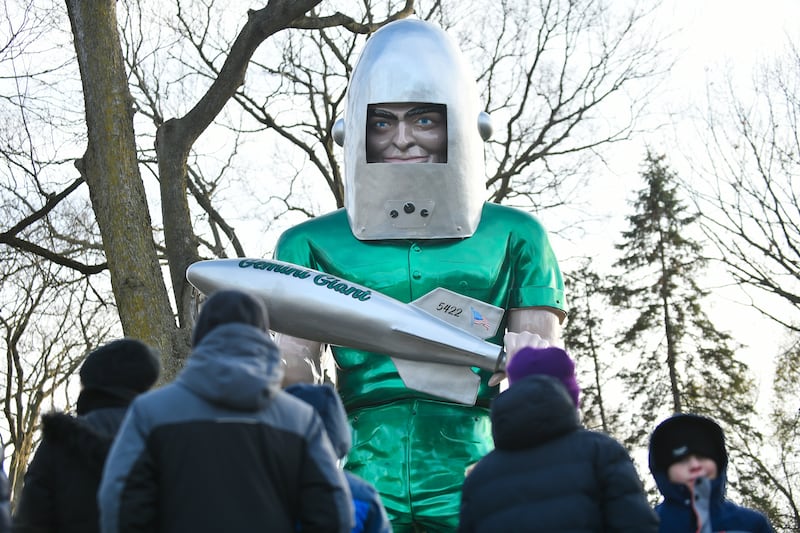 The Gemini Giant looks out over attendees Saturday during the Gemini Giant Homecoming at Wilmington's South Island Park.