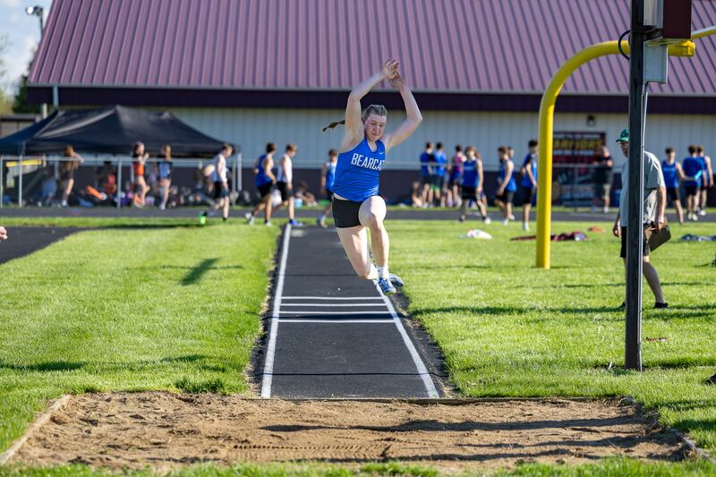 Cissna Park's Addison Lucht competes in the triple jump earlier this year.