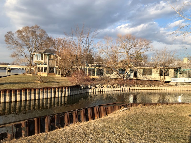 The former restaurant/nightclub building at Paradise Cove, 3309 N. Chapel Hill Road, Johnsburg, on Wednesday, March 26, 2025. The building has been abandoned since about 2000.