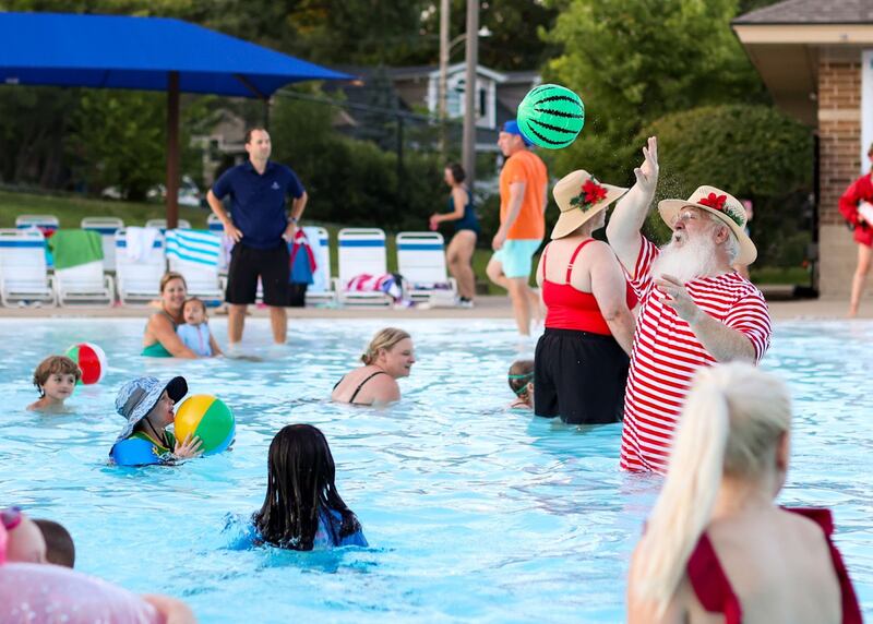 Santa Claus is taking a break from his work at the North Pole to make a special appearance from 6 to 7:30 p.m. on Friday, July 25, 2025, at Sunset Pool in Glen Ellyn for an unforgettable after-hours party filled with swimming, games and holiday cheer.