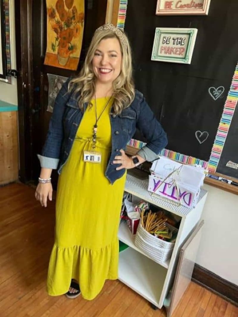 Joliet Central Art Teacher Nyssa Grzyb was recognized with the Crystal Apple Award on April 21, 2026.