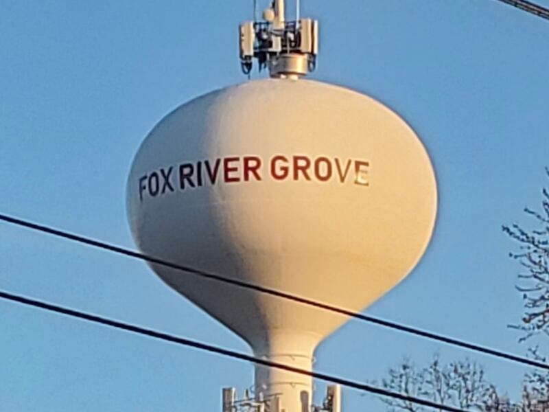 The Fox River Grove water tower on Algonquin Road on Thursday, March 6, 2025.