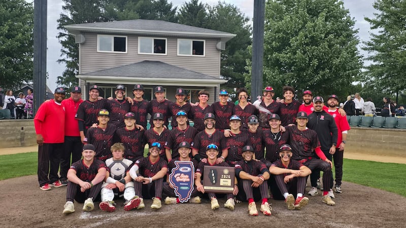 The Benet baseball team is pictured after winning the Class 3A Geneseo Supersectional title on Monday, June 9, 2025. It beat Washington 6-3 to advance to state for the first time since 1989.