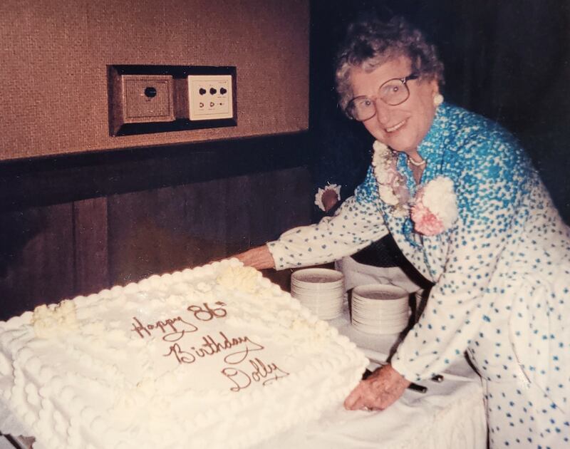 The Antioch Village Board has voted to rename the former senior center building at 806 Holbek Drive the Dolly Spiering Community Center. Here Spiering is shown on her 86th birthday.