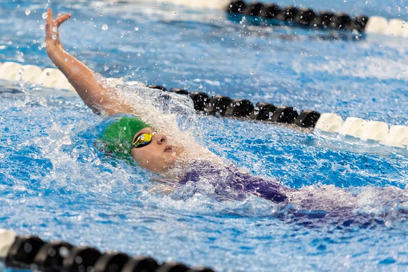 La Salle-Peru’s Samantha Nauman competes in the 200 Yard IM during the IHSA Girls State Swimming Preliminaries at FMC Natatorium in Westmont on Nov. 14, 2025.