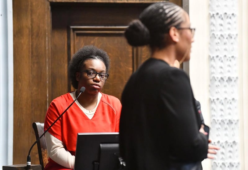 Xandria Harris and her attorney, Cierra Norris, are asking Kankakee County Circuit Court Judge Kathy Bradshaw-Elliott to suppress evidence.