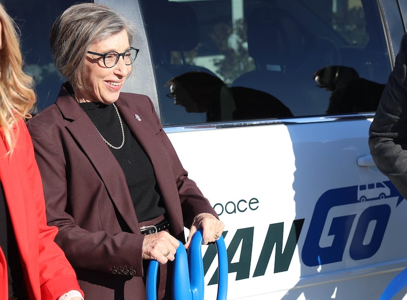 Pace Executive Director Melinda Metzger attends the ribbon cutting ceremony for the official launch of the Pace VanGo vanpool reservation-based round-trip service on Thursday, Dec. 4, 2025 in Joliet.