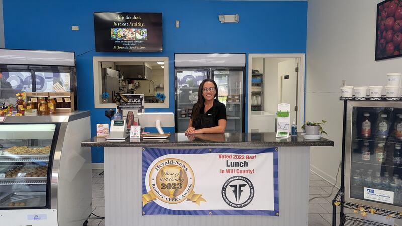 Angie Aegerter, founder of the FIT Foundation in Crest Hill, is seen inside her store on Friday, November 15, 2024. The community may donate individual Thanksgiving dinners to a Joliet police officers this year through the FIT Foundation website.