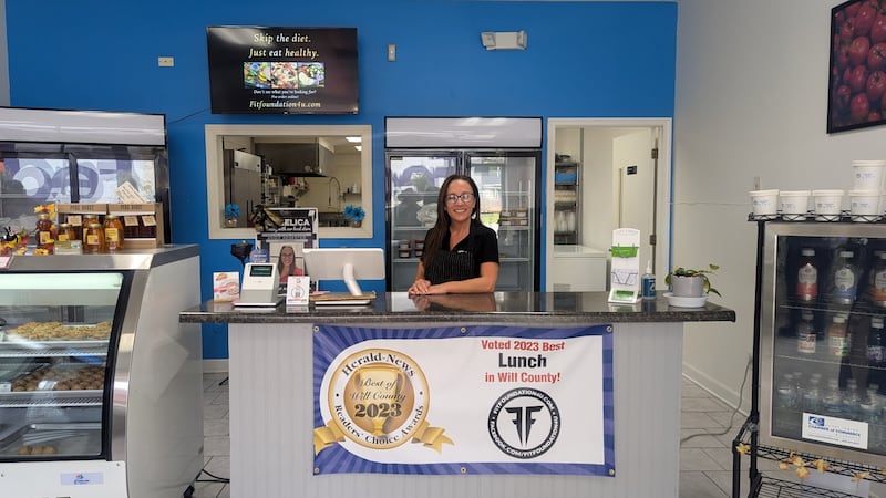 Angie Aegerter, founder of the FIT Foundation in Crest Hill, is seen inside her store on Friday, November 15, 2024. The community may donate individual Thanksgiving dinners to a Joliet police officers this year through the FIT Foundation website.