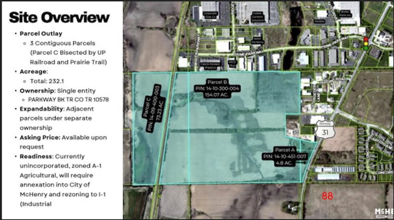 A $120,000 state of Illinois grant awarded to McHenry this week will provided the geologic and wetland information needed to develop this parcel, according to city officials.