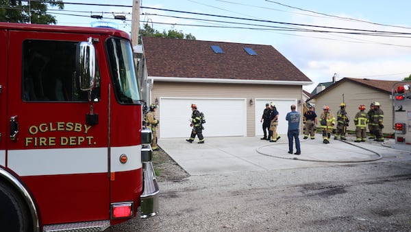 Photos: Multiple fire departments respond to Oglesby garage fire