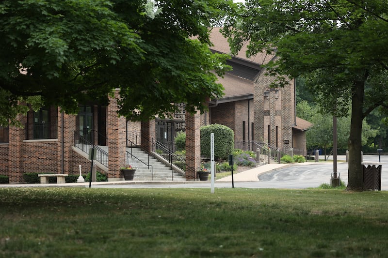 United Methodist Church of New Lenox sits in a wooded area of New Lenox.