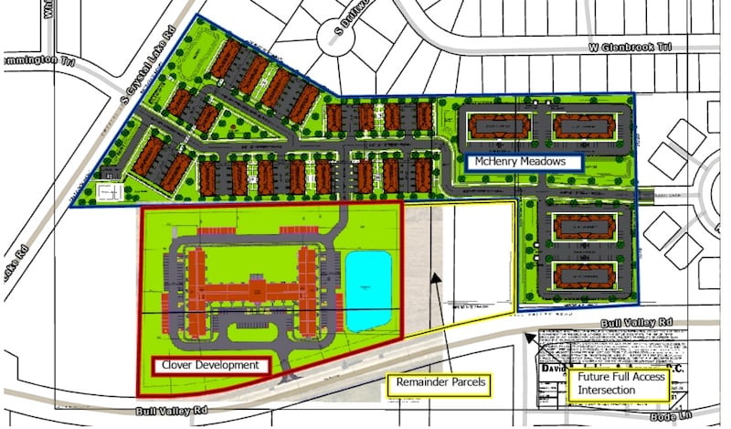 McHenry city staff created a document showing how the McHenry Meadows and Clover Development would align, but noted they are just rough ideas and not final site plans.