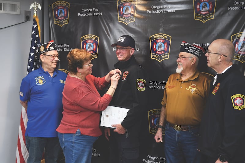 On March 3, Oregon VFW Post 8739 presented Greg Hunter of the Oregon Fire Department with its EMT of the Year Award.