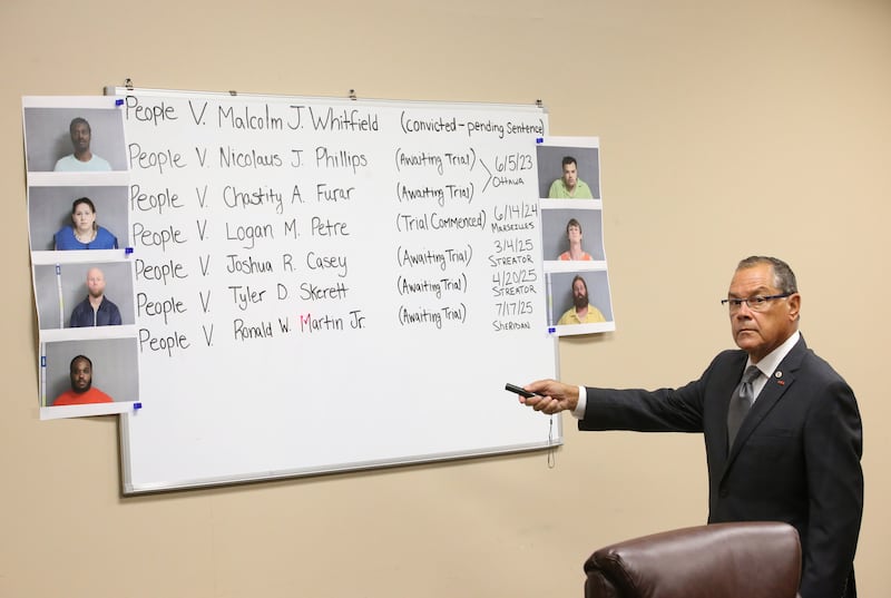 He's got seven people in custody charged with first-degree murder and La Salle County State's Attorney Joe Navarro isn't happy. Navarro, seen here Friday, Aug.1, 2025, counts the seven open cases across a span of 20 months. "That’s definitely unprecedented," he said.
