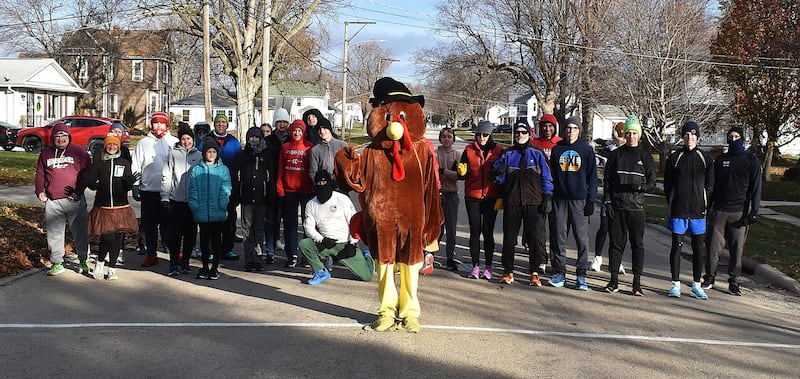 Participants line up to start Morrison's Turkey Trot on Saturday, Nov. 30, 2024.