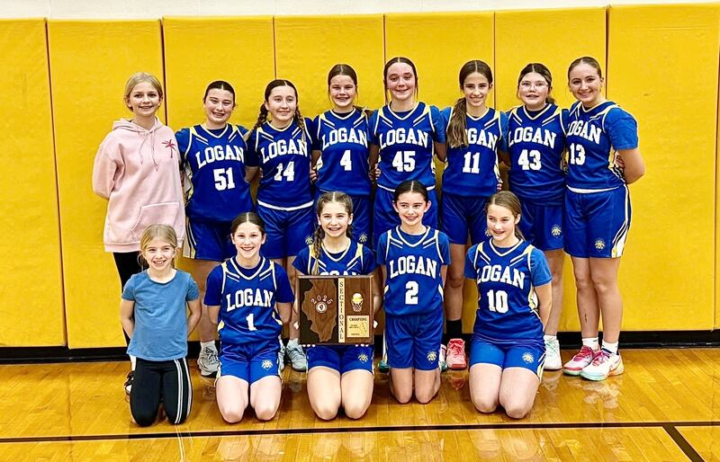 Princeton Logan captured the Class 3A Morris Saratoga Sectional seventh-grade championship on Wednesday, defeating Lisle 24-12. The Lions (17-3) advance to the IESA Class 3A State quarterfinals  to face Hillsboro (23-1) at 2:30 p.m. Saturday at Auburn High School. Team members are (front row, from left) manager Cora Gutshall  Lauren Driscoll, Leena Gutshall, Ashlyn McConnell and Hattie Dye; and (back row) Addi Odell, Alyxis Watson, Haleigh Mack, Abby Michlig, Maycie Munson, Alivia Norman, Avery May. Coaches are Adam Gutshall and Garey Driscoll.