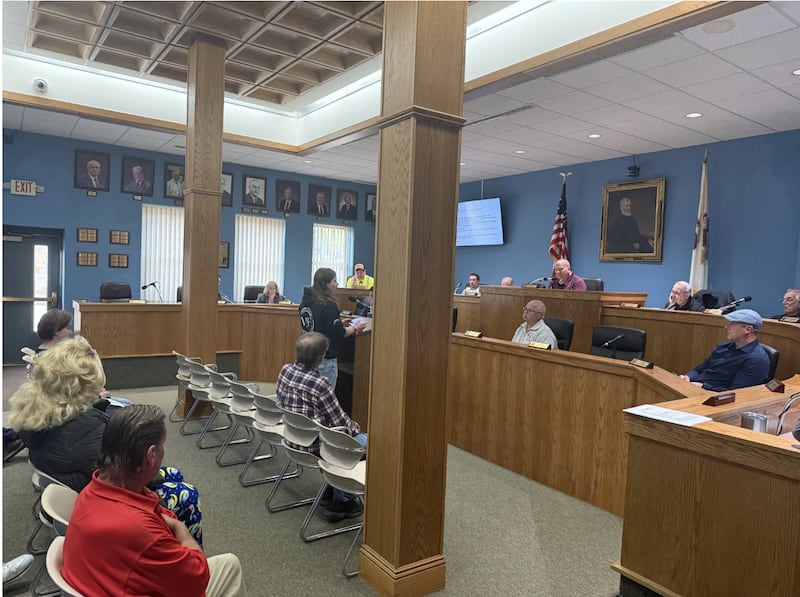 Residents and representatives gather at the meeting of the La Salle City Council on Monday, May 11, 2026.
