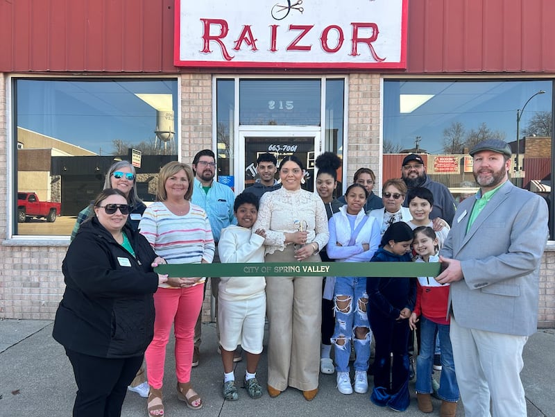 The Hair Raizor at 215 E. St. Paul St, Spring Valley, recently was celebrated with a ribbon cutting with Illinois Valley Area Chamber of Commerce and Spring Valley officials.
