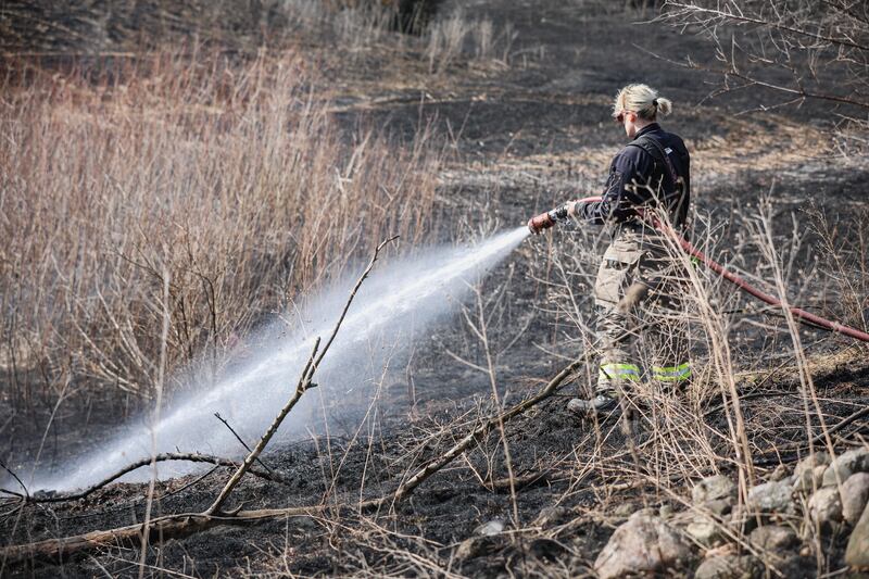 A fast-moving brush fire burned about four acres on Tuesday, March 11, 2025 near Marengo, according to the Marengo Fire & Rescue Districts
