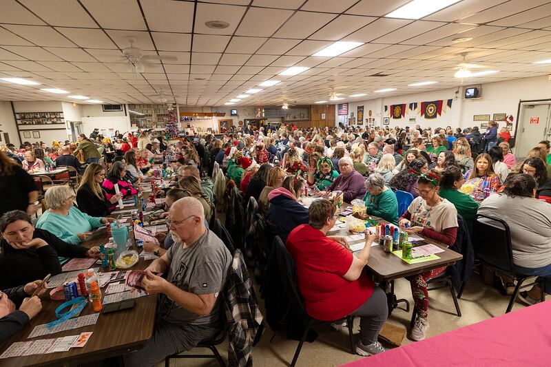 A total of 450 people crammed into the Rock Falls American Legion on Thursday, Nov. 21, 2024, for the Chamber bingo event.