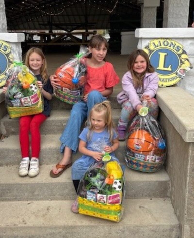 The Sheffield Easter egg hunt winners, sponsored by the Sheffield Lions Club and the St. Patrick’s Knights of Columbus were Daelyn Price, Emilia Bell, Quinn Swearingen and Willow Cole.