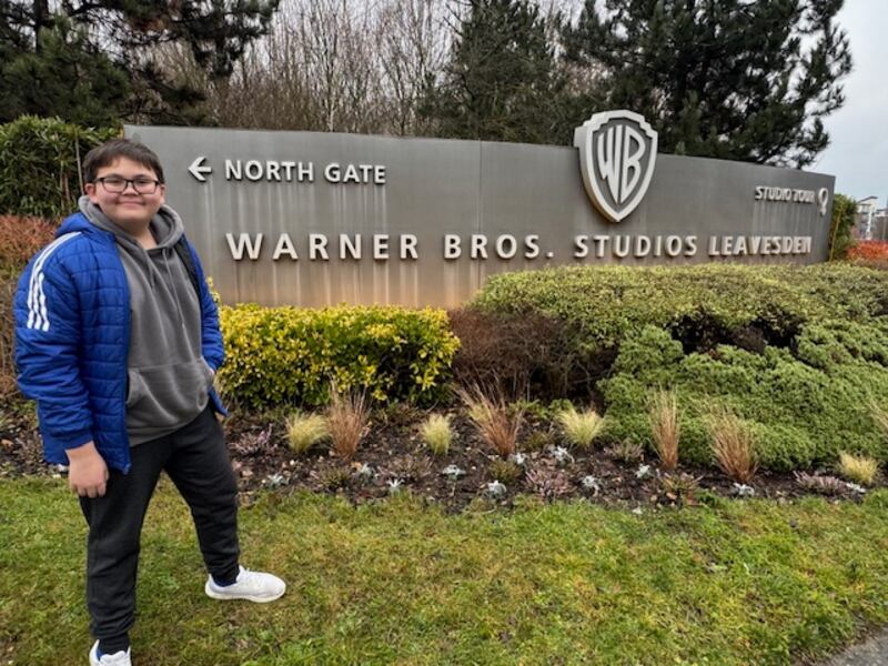 Crystal Lake student Mason Houltram at the Warner Bros. Studios in Leavesden, UK while filming for "The Running Man" in February 2025.
