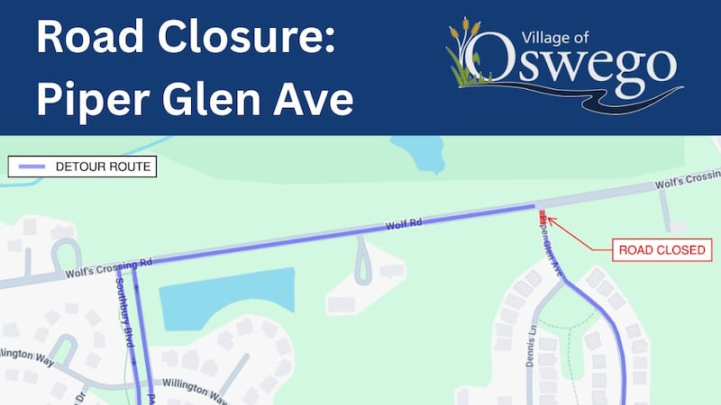 Roundabout project at Wolfs Crossing, Douglas Roads in Oswego to cause traffic closure