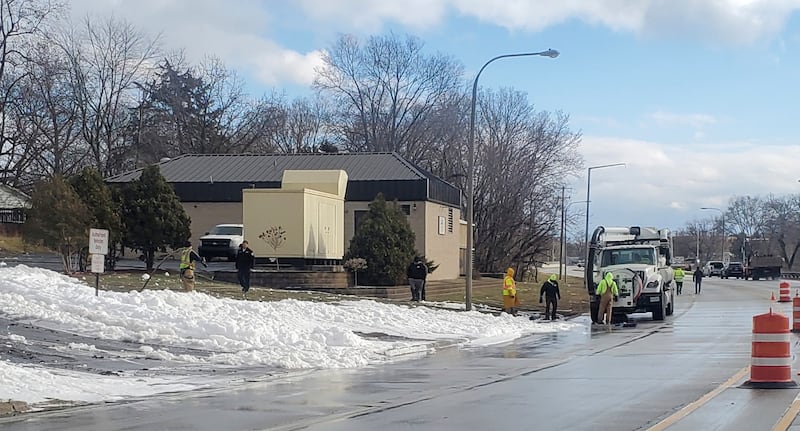 An industrial processing issue led to the wastewater delivery system at the Stone Street sewer pumping station became overwhelmed with soap suds from a producer of liquid hand soap on Friday, Jan. 16, along Kennedy Drive in Kankakee.