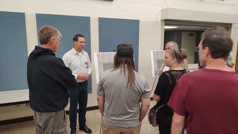 Kimley-Horn land architect Joe Cogswell answers questions during a workshop focusing on the village of Bourbonnais' Riverfront Park Oct. 1, 2025.