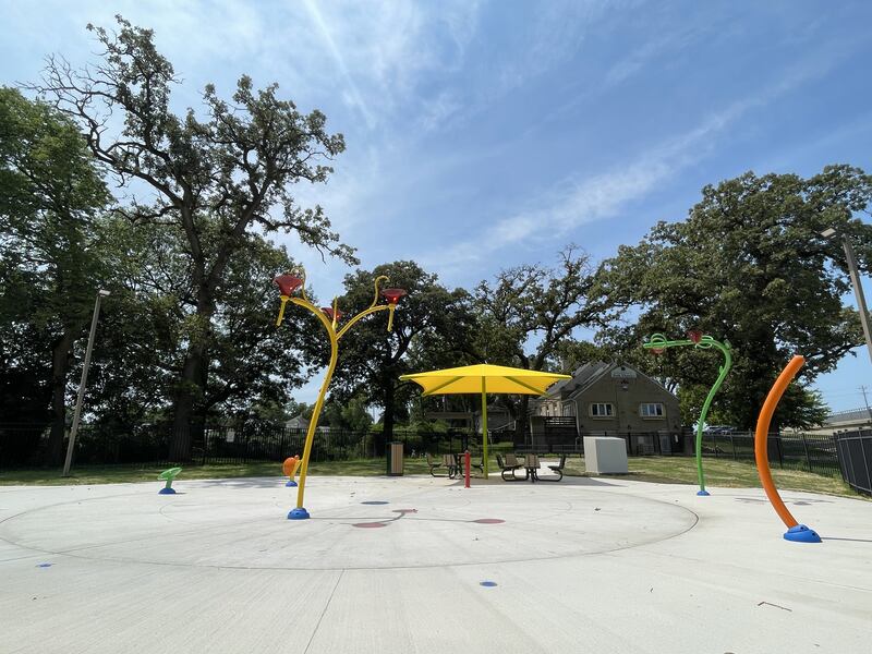 The splash pad at Bird Park in Kankakee remains closed on July 29, 2025.