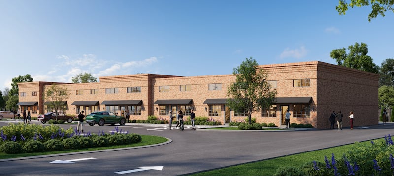 A rendering of one of the industrial condo buildings proposed to be built at 400 Millennial Drive, Crystal Lake.