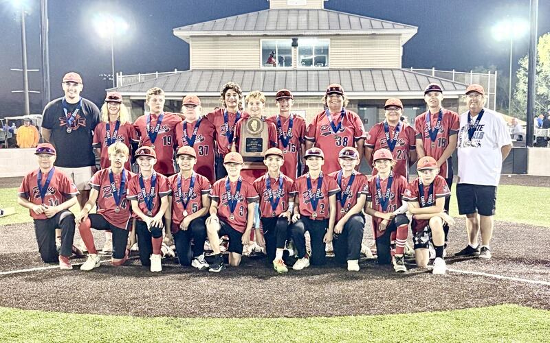 Peru Parkside made a run to the IESA Class 2A State championship game, falling to Washington 4-3 in East Peoria. The Raiders trailed 4-0 going into the bottom of the seventh, scored three runs and had the bases loaded with two outs only to have Washington make a diving catch in right field to end the game. The Raiders, who beat Seneca 11-0 for the sectional title, Teutopolis 6-3 in the state quarterfinals and Stronghurst West Central 4-1 in the state semifinals, finished with a 15-3 record. Team members are (front row, from left) Alex Lamps, Jaxon Terry, Geno Vezzetti, Andrew Hermosillo, Logan Weber, Trevor Rutkowski, Simon Michaelson, Cohen Fitzpatrick, Brendon Suarez and Duke Burris; and (back row) Coach Christian Parry, Rudy Dinges, Bradyn Weber, Brody Fletcher, Nick Hermosillo, Caleb Cassie, Brycen Miller, Brayden Lindbergh, Ramon Larios, Logan Martin and Coach Bill Steve.