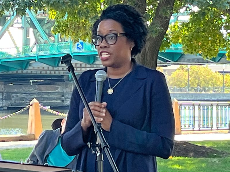 U.S. Rep. Lauren Underwood, D-Naperville, at Joliet's Disability Pride Fair on Saturday, Oct. 11, 2025.
