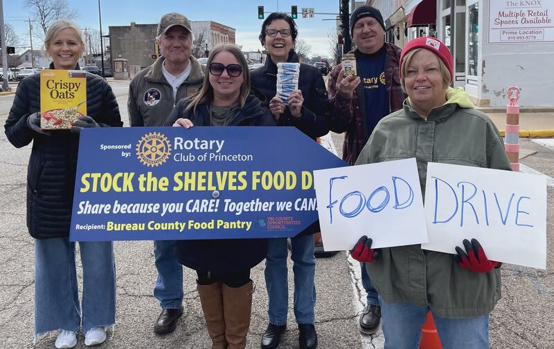Rotary Club of Princeton members Lynn Olds (from left), Rex Lasson, Ashley Oliver, Laura Kann, Tom Kammerer, and Bonnie Anders. Not pictured are Rotary Club of Princeton members Cathy Foes and Lex Poppens.