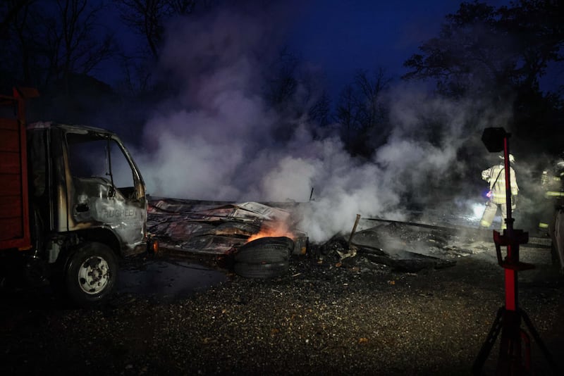 Dozens of chickens died in a house fire near Harvard Nov. 15, 2025.