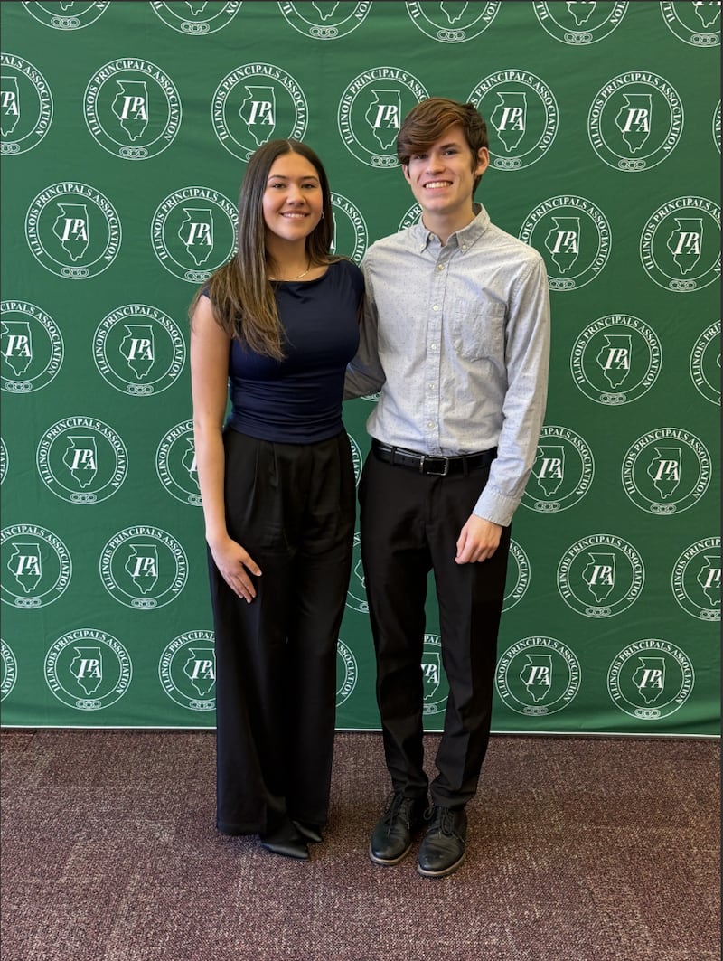 Ottawa Township High School (OTHS) seniors Brooklyn Byone and Luke Passwater are
recipients of the 2026 John Ourth Award from the Starved Rock Illinois Principals
Association (SRIPA).