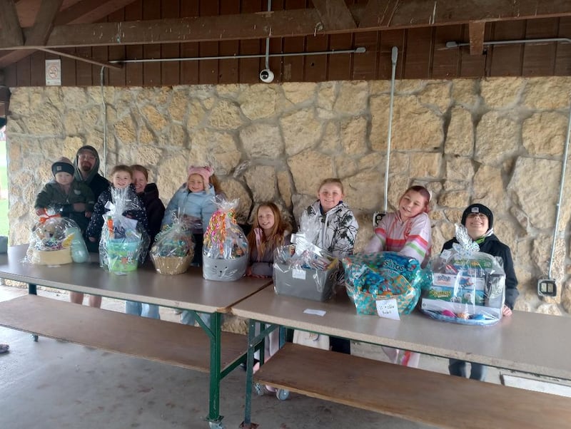 The winners of the baskets are as follows: Ages 0-2 sponsored by Forreston Car Care - Kashton Kuelling. ages 3-4 sponsored by Jorden Sasscer CPA - Lily Dietrick, ages 5-6 sponsored by Forreston Mutual Insurance Company - Brenlee Sieber, ages 7-8 sponsored by Forreston Methodist Church - Chrislyn Lakota, ages 9-10 - sponsored by Forreston Vet Care - Finley Feldman, ages 11+ sponsored by First and Main - Abigail Lakota, and family basket - sponsored by Forreston Lions Club - Remington Harvey.