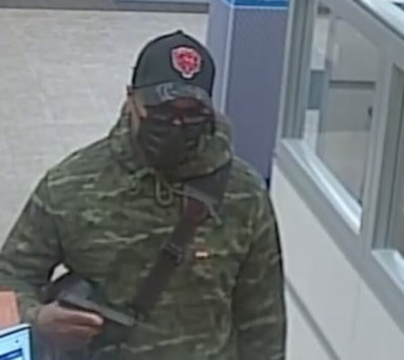 The FBI released a photo of an at-large suspect they said is wanted in an armed bank robbery at U.S. Bank in St. Charles on Nov. 8, 2025.