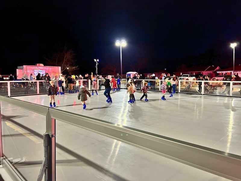 Synthetic outdoor ice rink at The Grove at Goselin Park