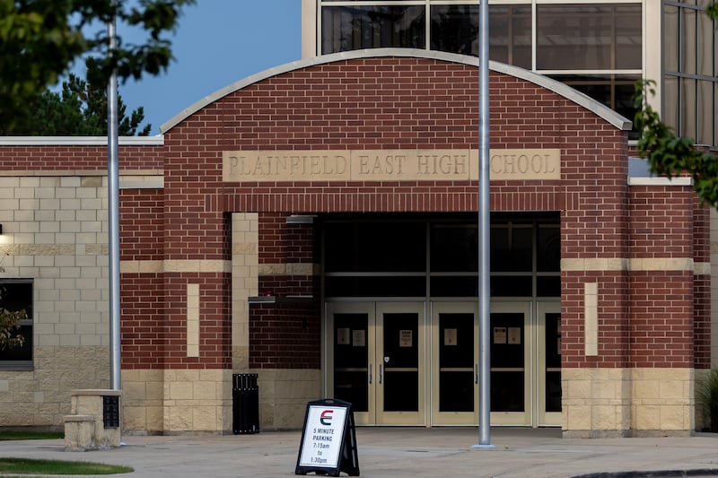 Plainfield East High School is located at 12001 Naperville Rd, Plainfield, IL, as pictured on Oct. 13, 2025.