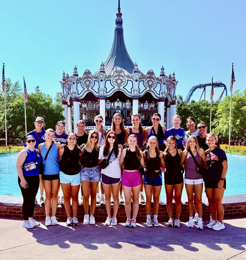 The Princeton varsity volleyball team took their annual team-bonding to Great America on Thursday. Head coach Andy Puck is accompanied by assistant coaches Gina Puck, Anna Murray and Libby Boyles and 16 players.