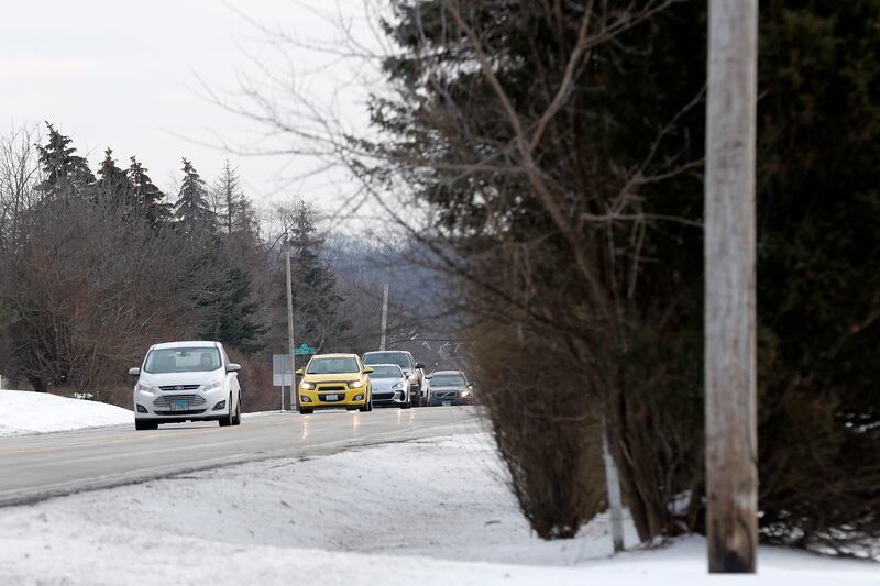 Traffic is seen near the Algonquin-Lake in the Hills Interfaith Food Pantry on Pyott Road on Tuesday, Jan. 4, 2022, in Lake in the Hills. A car crash happened near this location in 2011, after which Bridget Prate was pronounced dead on arrival at an Elgin hospital.