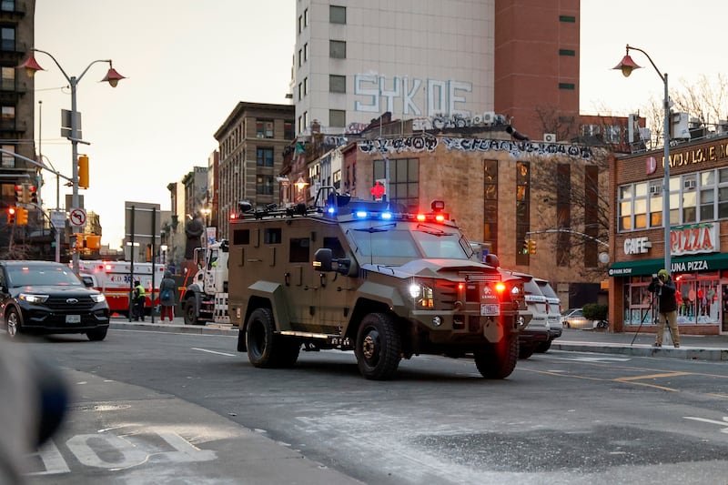 An armored vehicle carrying Venezuelan President Nicolas Maduro and his wife Cilia Flores arrives at Manhattan Federal Court, Monday, Jan. 5, 2026, in New York. (AP Photo/Stefan Jeremiah)