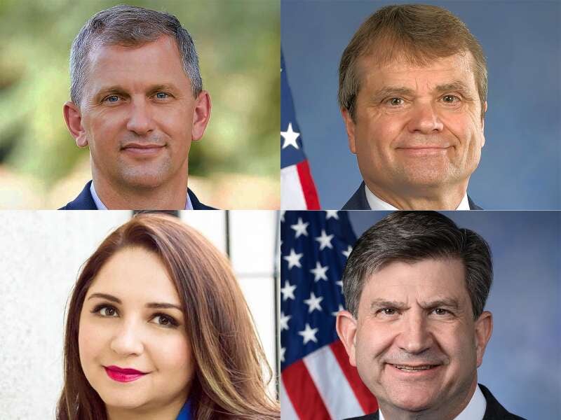 Democratic U.S. Reps. Sean Casten, clockwise from left, Mike Quigley, Brad Schneider and Delia Ramirez are facing primary challenges. Each represents a chunk of the North, West or Northwest suburbs.