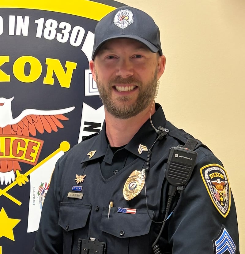 Dixon Police Officer Jakiah Muntean was promoted to the rank of patrol sergeant.